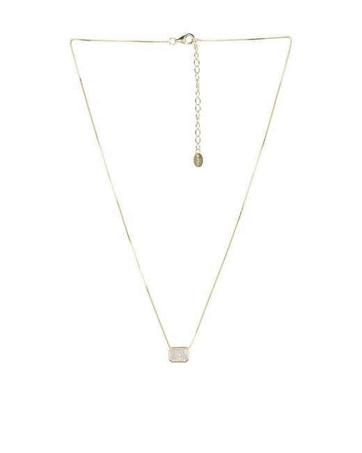 Shashi White Emerald Cut Bezel Necklace