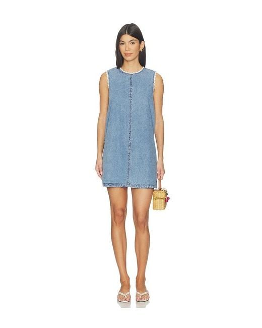 FRAME Blue The Crochet Tide Dress