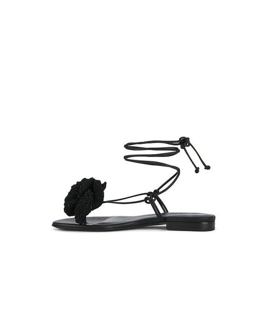 Magda Butrym Black Wrap Around Flower Sandal