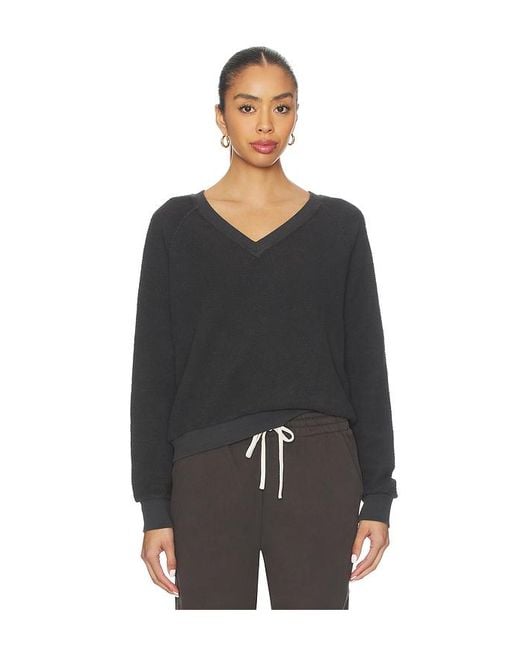 Sudadera De Cuello En V De Forro Polar Invertido Zuri En Color Negro Talla (También En M, S, Xs) PERFECTWHITETEE de color Black