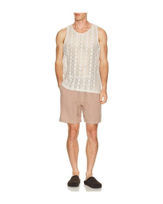 Faherty Brand Natural Essential 6.5 Linen Short for men