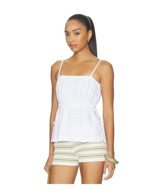 Bobi White Side Tie Cami Top