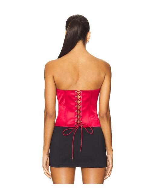 GUIZIO Red Satin Corset