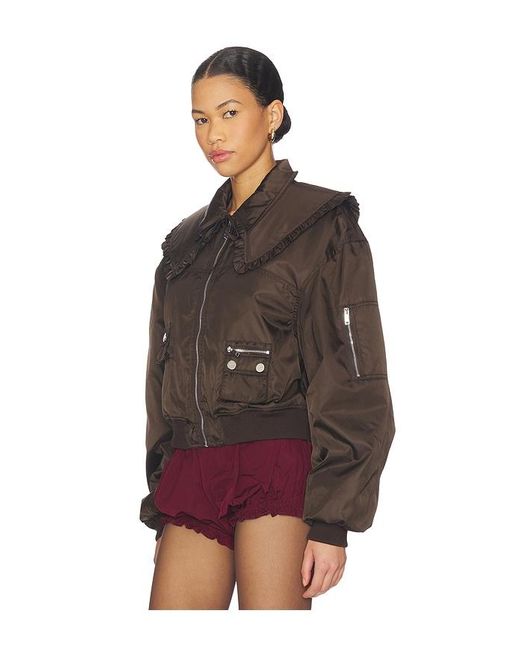 Ganni Multicolor Duchesse Nylon Bomber Jacket
