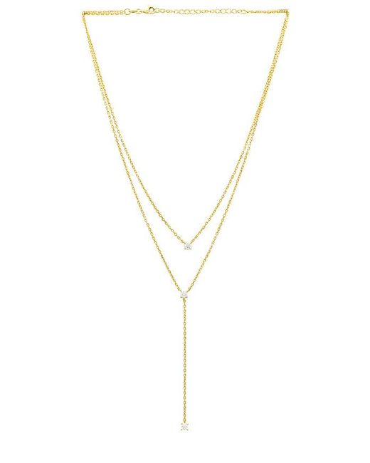 Shashi Metallic Solitaire Layered Lariat
