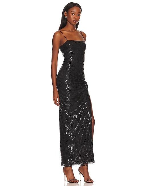 superdown Black Chrissy Slit Maxi Dress