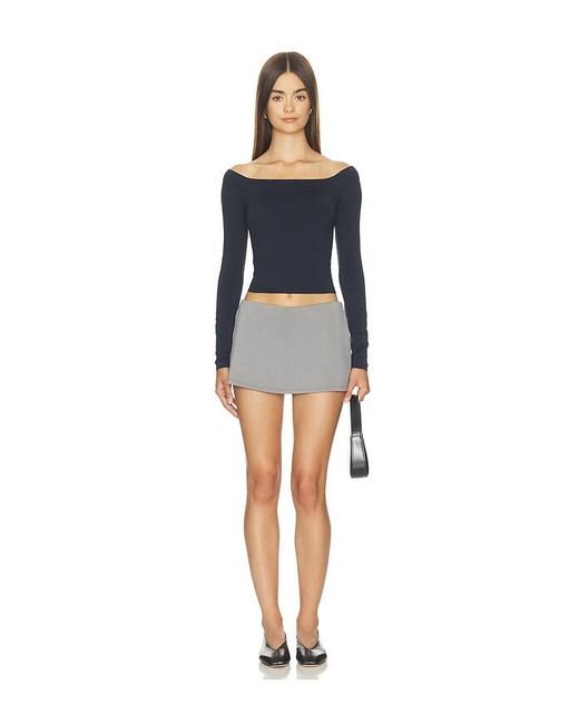 Free People Blue X Intimately Round Two Off The Shoulder Top