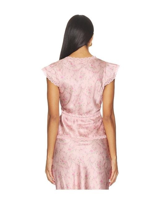 LoveShackFancy Pink Oberteil Amara