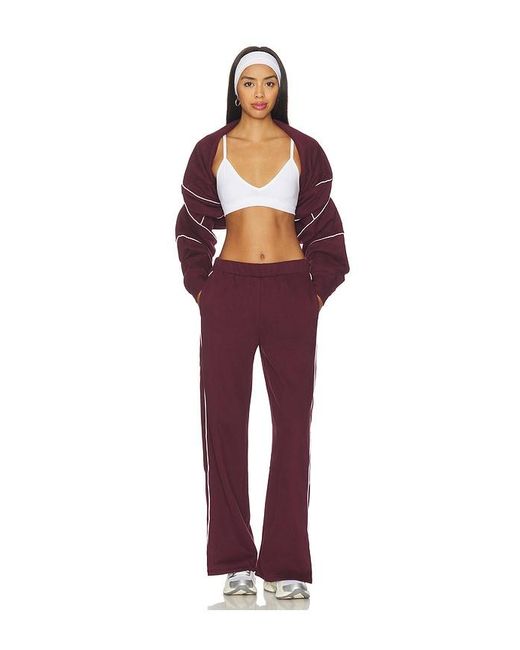 Beyond Yoga Red Luxe Fleece Piper Wide Leg Pant