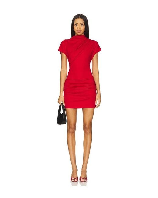Line & Dot X Revolve Archer Draped Mini Dress in Red | Lyst