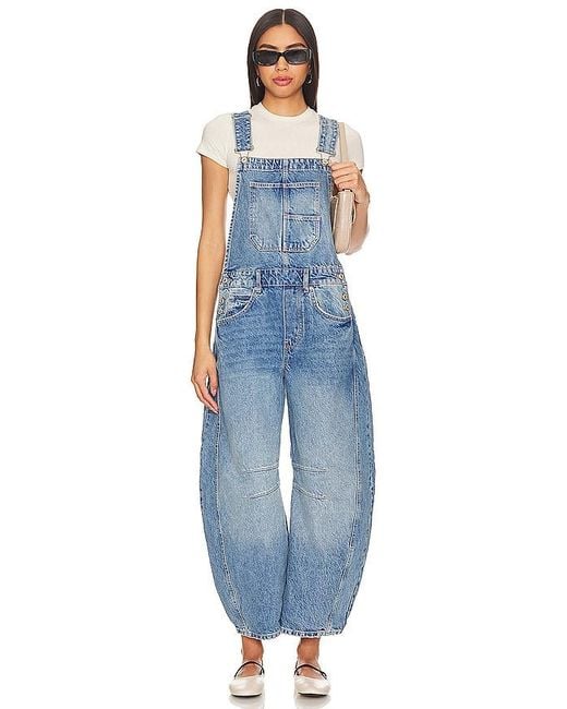Free People Blue X We The Free Good Luck Overall