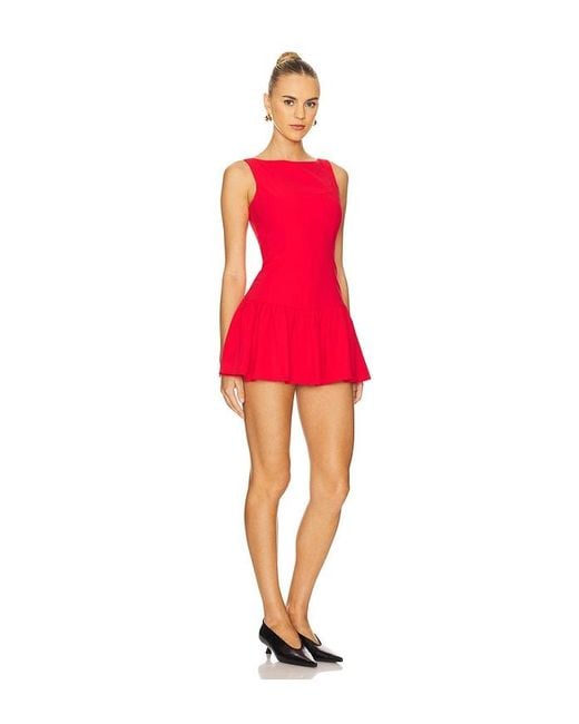 Amanda Uprichard Red Katina Skort Romper