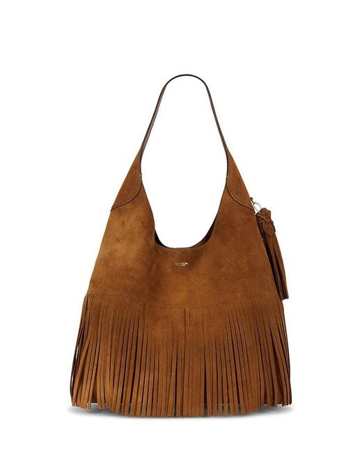 COACH Brown Fringe Brooklyn 39 Shoulder Bag