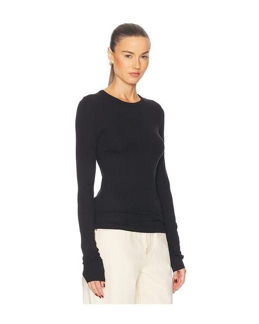 GRLFRND Black Crew Neck Extra Long Sleeve Tee