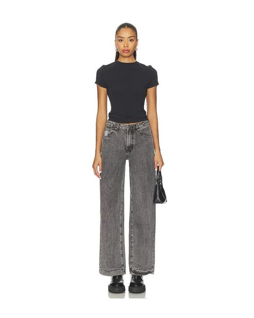 One Teaspoon Gray Jackson Mid Waist Wide Leg Jeans