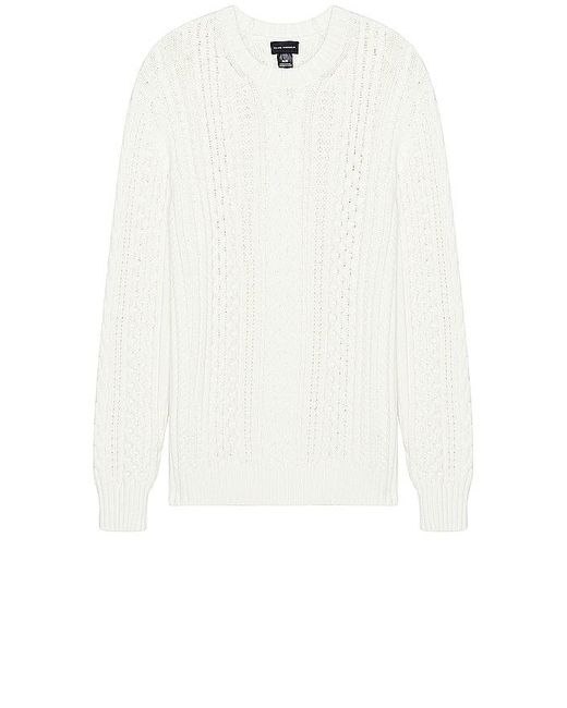 Club Monaco White Large Cable Crew Sweater for men