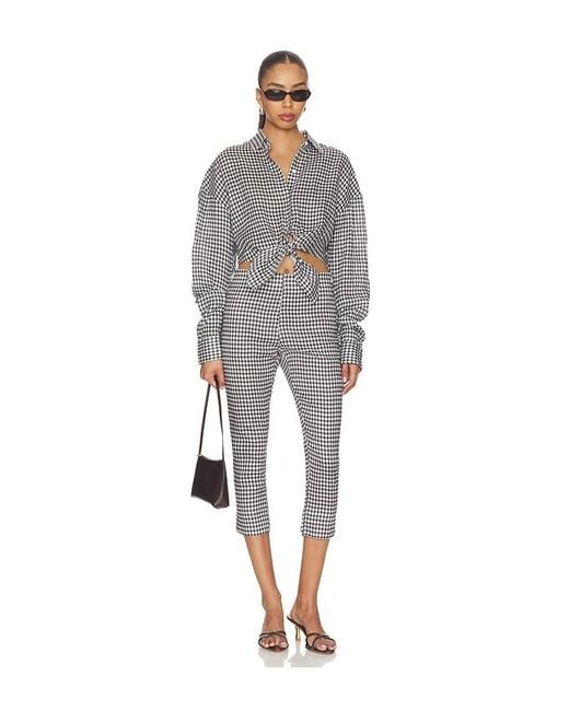 AEXAE Gray X Revolve Linen Capri Pant