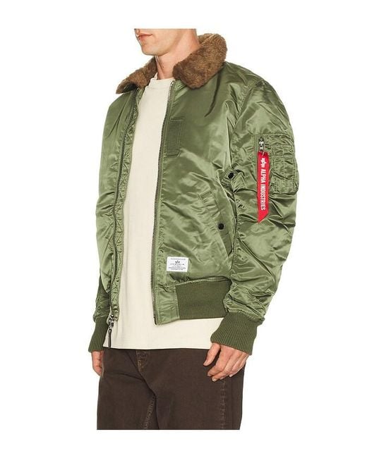 Alpha Industries Green B-15 Mod Flight Jacket for men