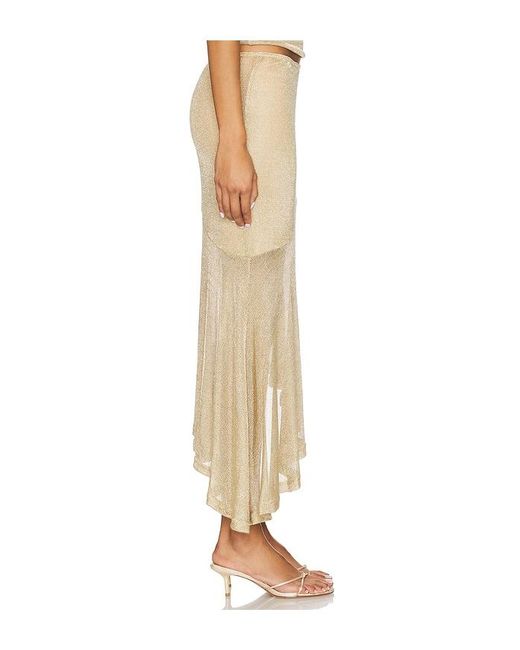 Runaway the Label Natural Elaine Flounce Midi Skirt