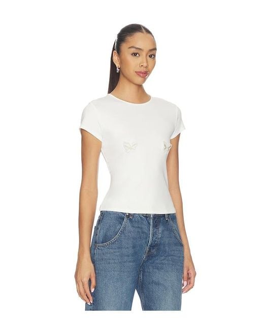 Lovers + Friends White Stacey Tee