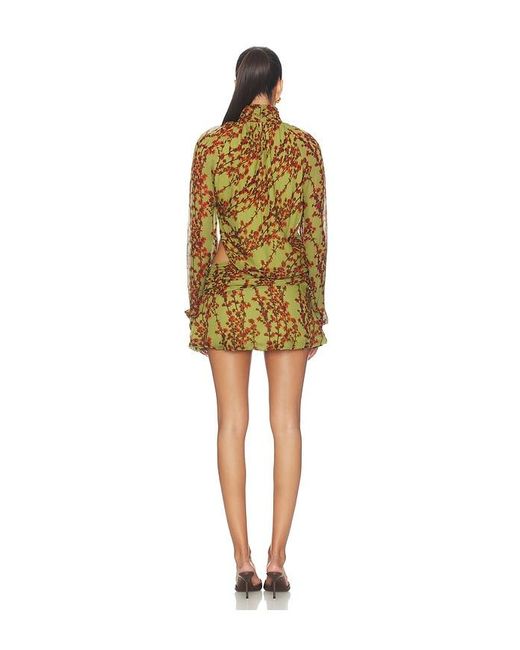 Muma World Yellow Kusa Sakura Zhou Mini Dress