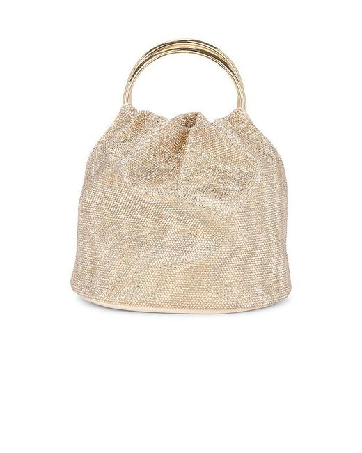 Olga Berg Natural Mabel Crystal Top Handle Bag