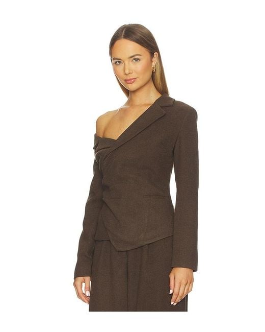 SAU LEE Brown Neve Wool Top