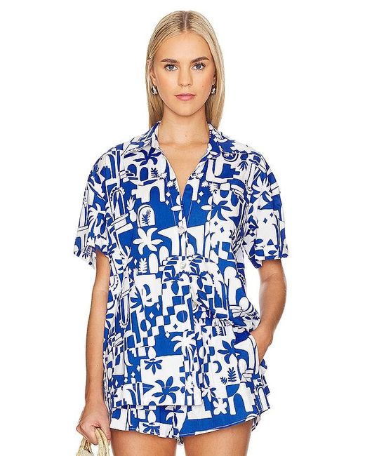 Show Me Your Mumu Blue Parker Button Down