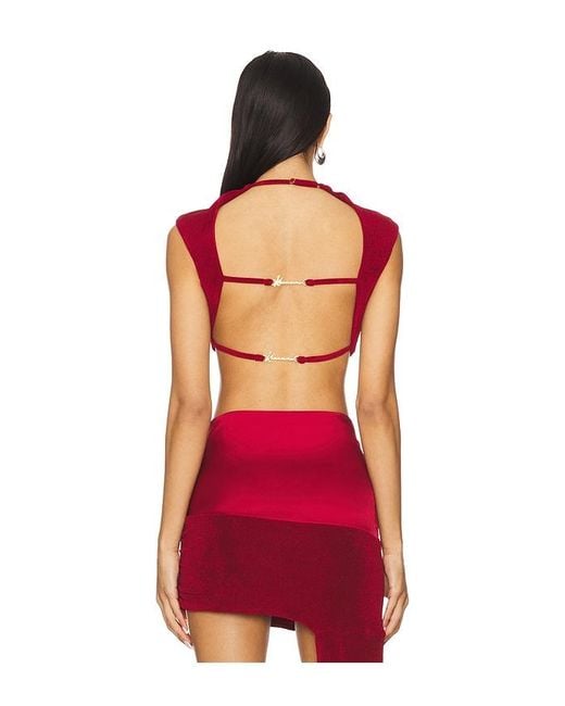 Khanums Red Backless Cropped Tee