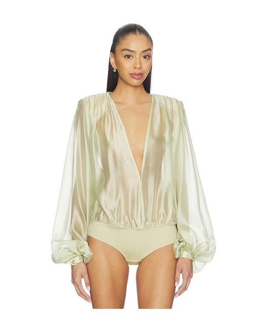 Bronx and Banco White Ashanti Organza Bodysuit