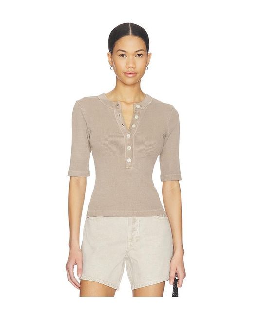 Citizens of Humanity Natural Nali Short Sleeve Henley Top