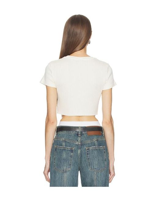 Re/done Blue Cropped 60S Slim Tee