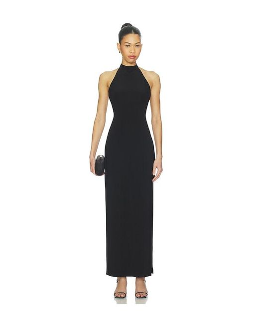 Norma Kamali Black X Lifestyle Halter Long Dress With Side Slit