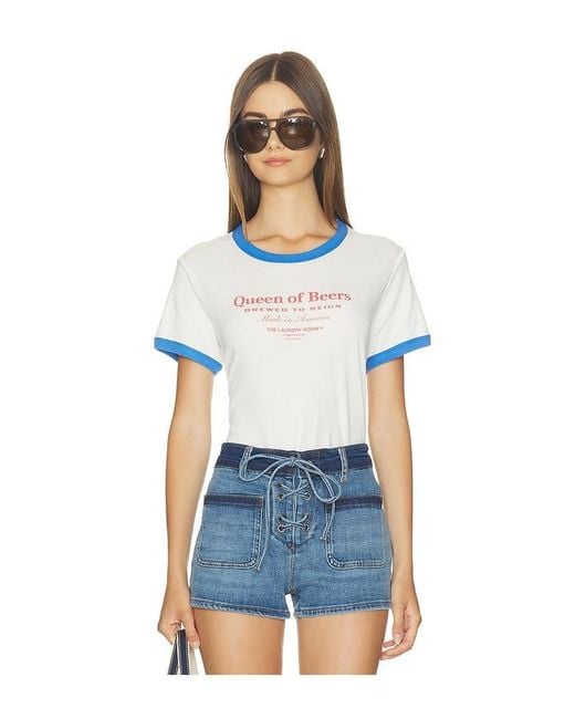 The Laundry Room White Queen Of Beers Perfect Ringer Tee