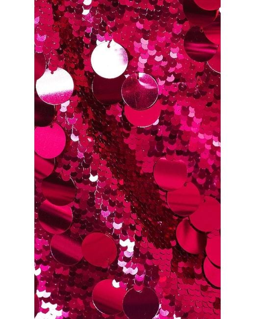 GUIZIO Red Low Rise Paillette Skirt