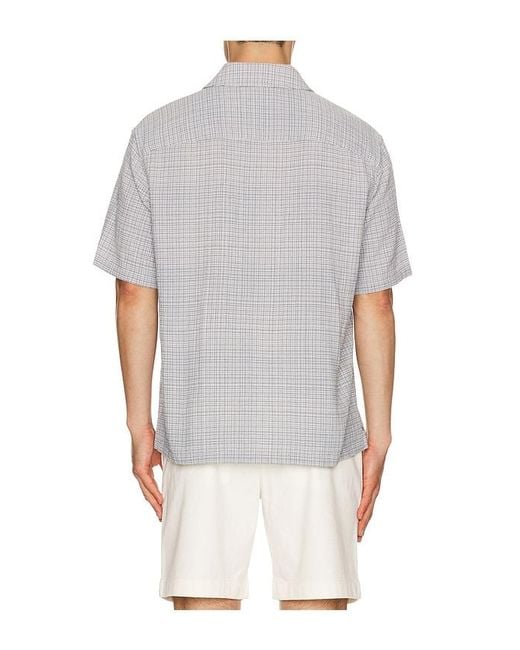 Theory Gray Mini Texture Check Shirt for men