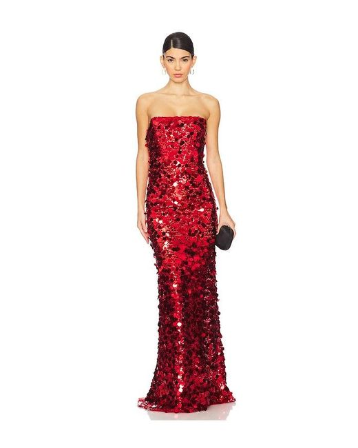 Bronx and Banco Red Farah Strapless Gown