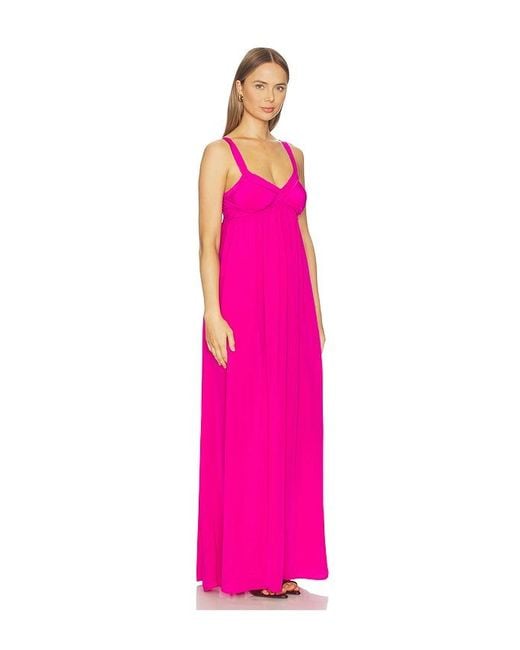 Essentiel Antwerp Pink Jacobean Maxi Babydoll Dress