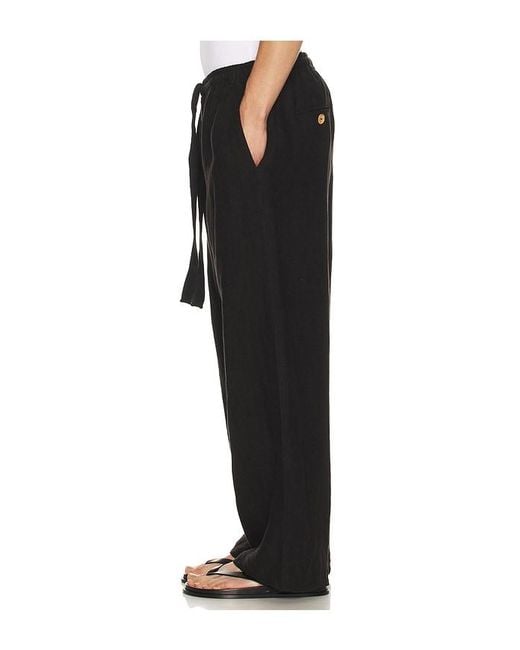 Commas Black Wide Leg Linen Trousers for men