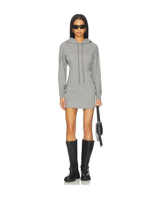 Fleur du Mal Gray Hoodie Corset Dress