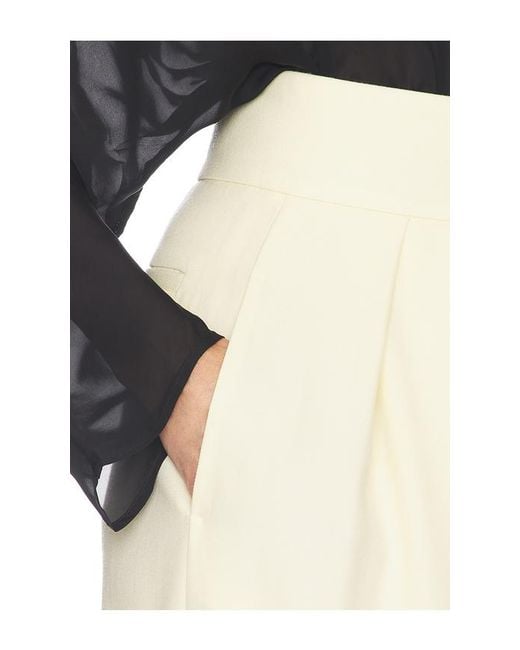 Helsa White High Waist Pleated Suit Trouser