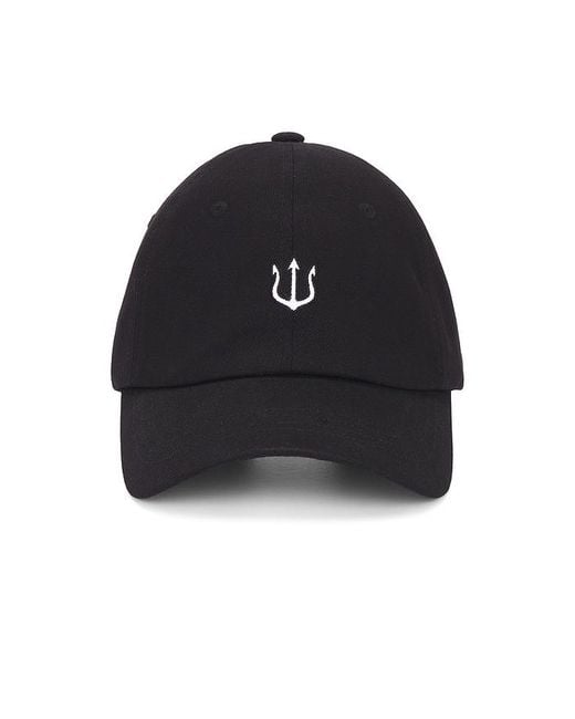 VERUTUM Black Trident Symbol Logo Cap for men