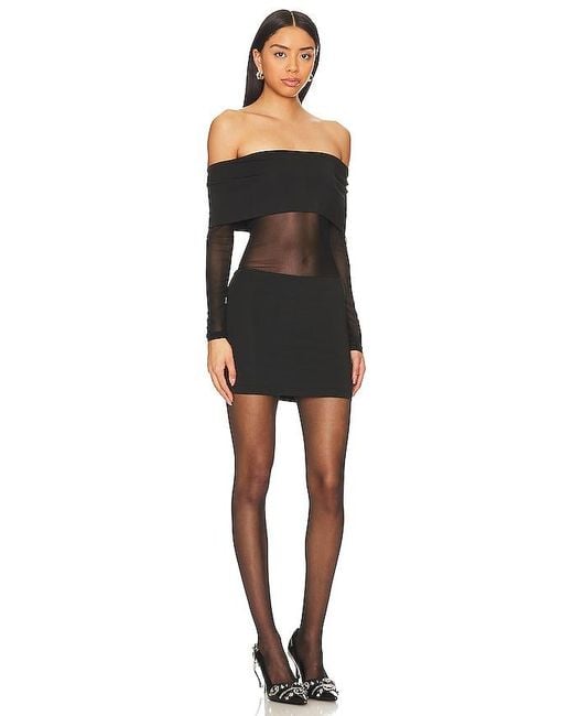 superdown Black Elmina Sheer Mini Dress
