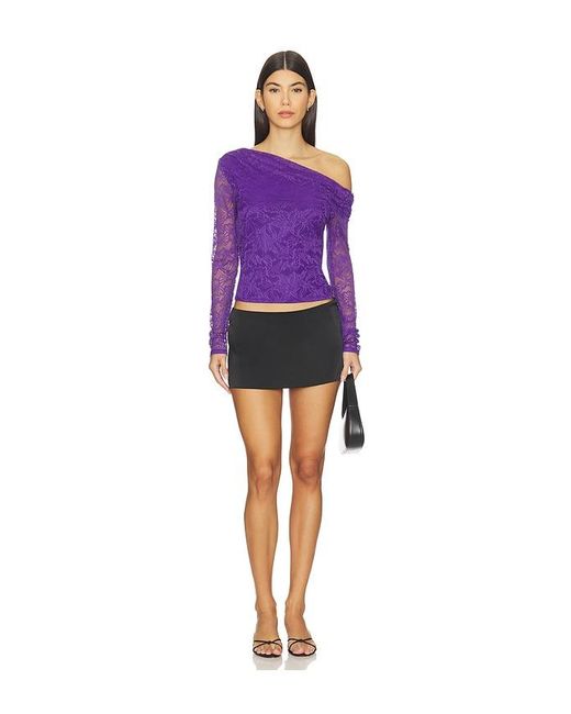 AFRM Purple Barry Fine Lace Top