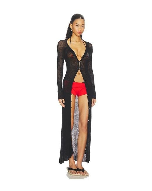 Indah Black Jolene Button Front Duster