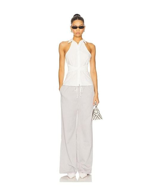 ALL THE WAYS White Evie Button Up Top