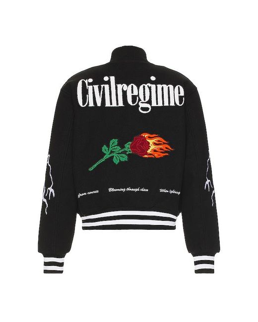 Civil Regime Night Strikes Varsity Jacket in Black for Men Lyst