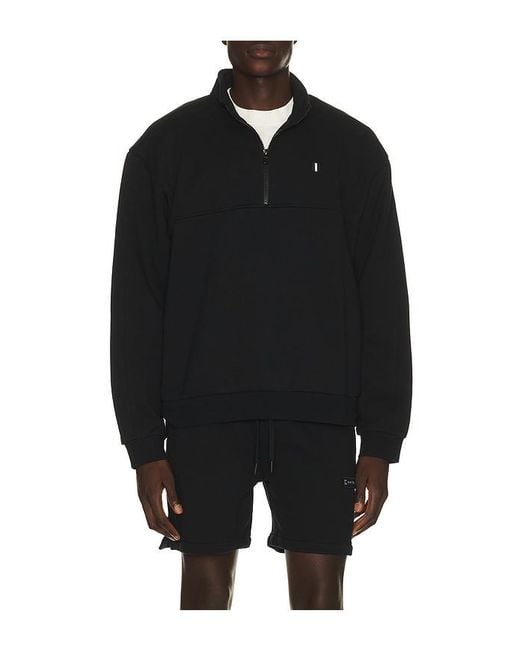White/space Black Quarter Zip Sweatshirt for men