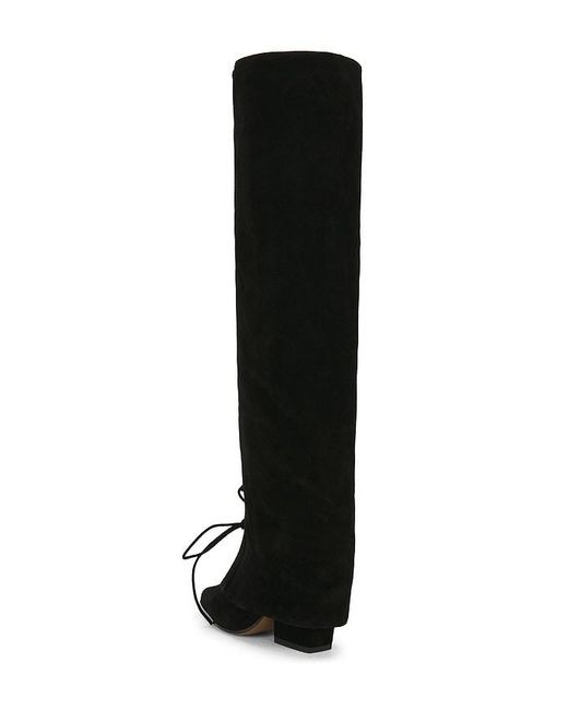 Paris Texas Black Jane Fold Over Lace Up Boot 100