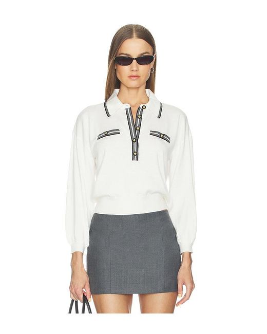 L'Agence White 'Agence Dreiviertellanger, Hellblauer Pullover Malaki